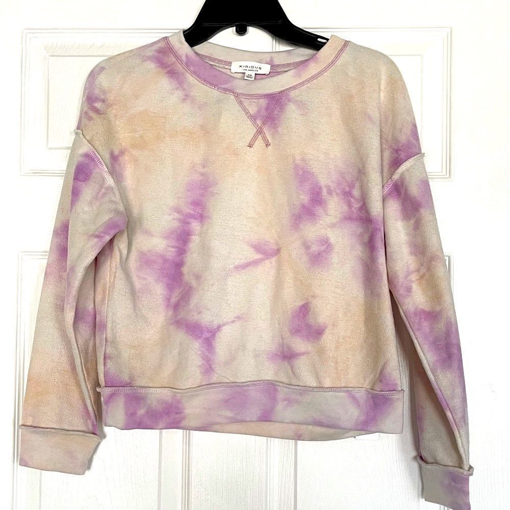 Kirious Sweatshirt Pullover Medium Tie Dye Long Sleeve Casual Lounge Comfy Top